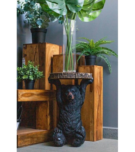 KARE stolik BEAR 53x33 cm drewniany / czarny