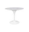 Stół TULIP MARBLE 90 CARRARA biały - blat okrągły marmurowy, metal