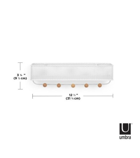 UMBRA wieszak z organizerem ESTIQUE biały