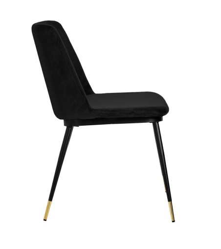 Krzesło DIEGO czarne - welur, podstawa czarno złota