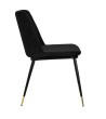 Krzesło DIEGO czarne - welur, podstawa czarno złota