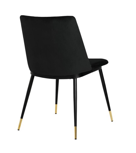 Krzesło DIEGO czarne - welur, podstawa czarno złota