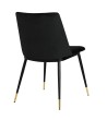 Krzesło DIEGO czarne - welur, podstawa czarno złota