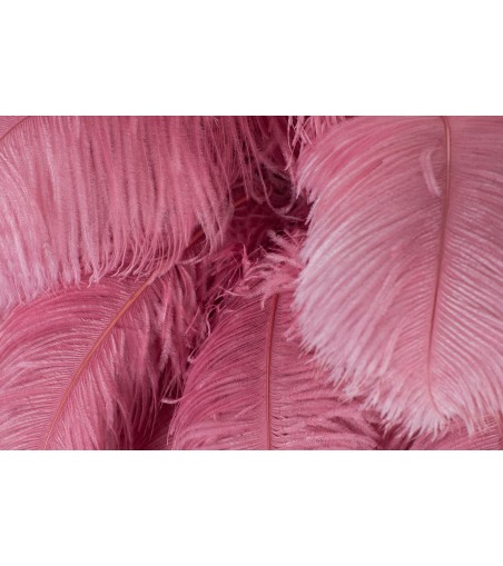 Lampa wisząca TIFFANY 135 różowa mosiądz / naturalne pióra