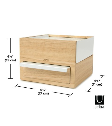 UMBRA pojemnik na biżuterię STOWIT MINI - biały,natural