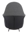 Fotel LOBBY TEDDY szary - stal nierdzewna, czarny opal