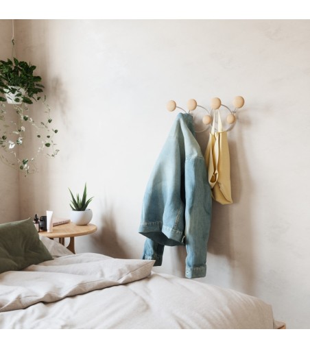 UMBRA wieszak na ubarnia DOTSY 7  biało naturalny