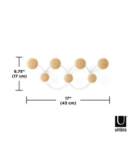 UMBRA wieszak na ubarnia DOTSY 7  biało naturalny