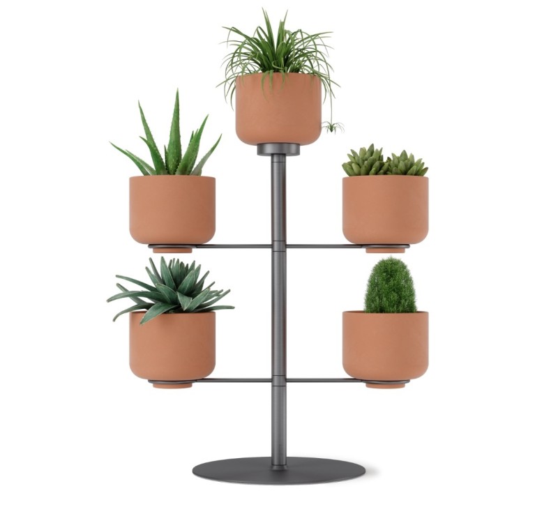 UMBRA doniczka stołowa TERRAPOTTA tytanowa