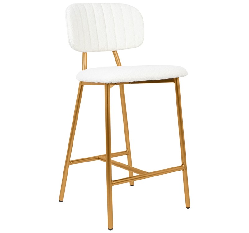 Krzesło barowe FABIOLA BOUCLE białe