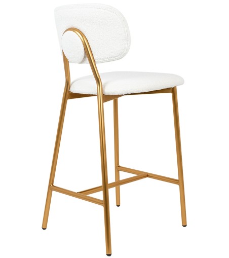 Krzesło barowe FABIOLA BOUCLE białe