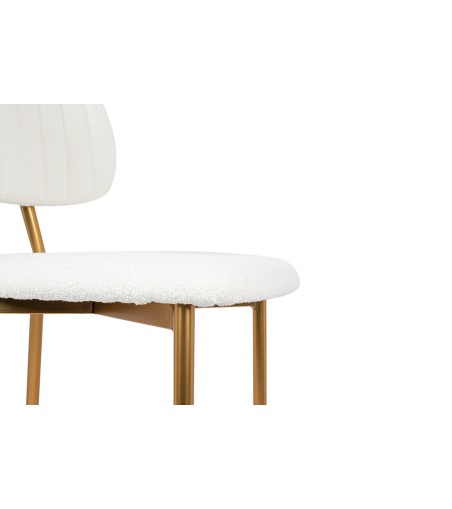 Krzesło barowe FABIOLA BOUCLE białe