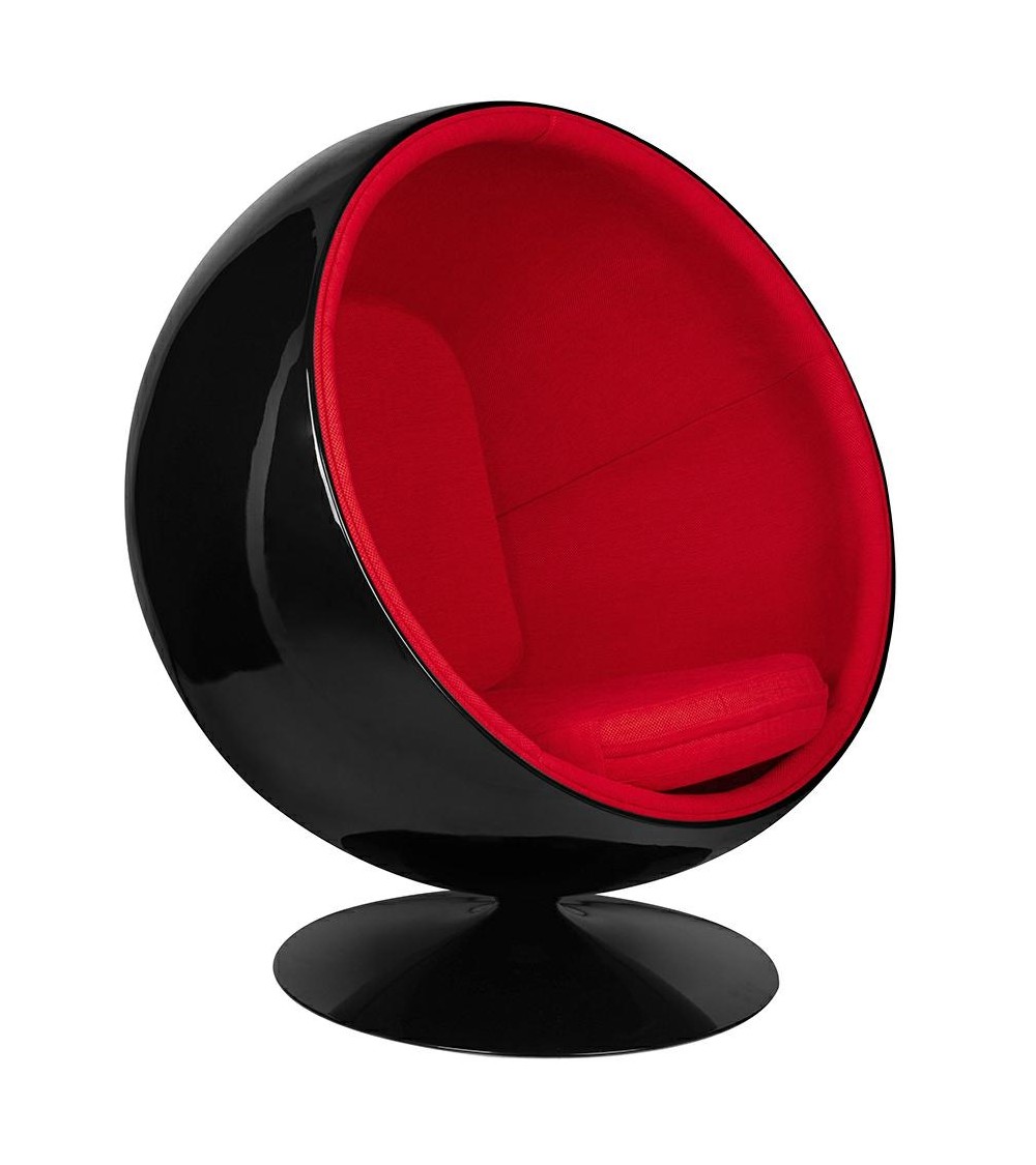 Fotel BALL BLACK czerwony
