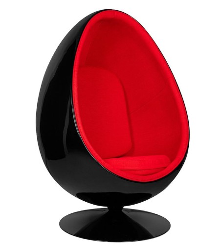Fotel OVALIA BLACK czerwony