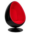 Fotel OVALIA BLACK czerwony