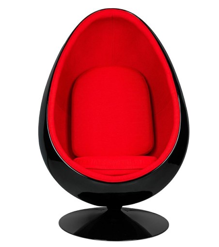 Fotel OVALIA BLACK czerwony