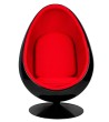 Fotel OVALIA BLACK czerwony