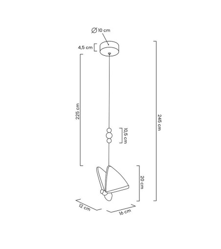 MOOSEE lampa wisząca BUTTERFLY S złota