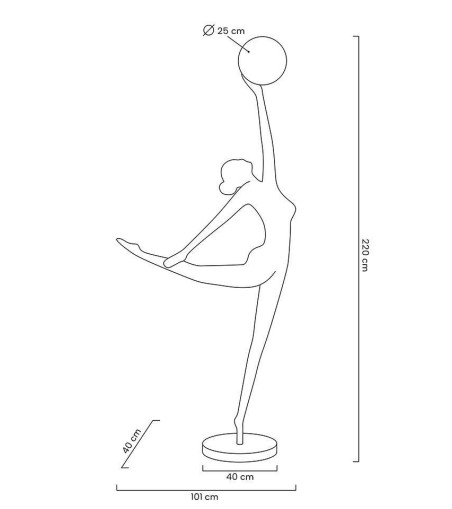 MOOSEE lampa podłogowa HUMAN BALLERINA włókno szklane