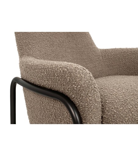 Fotel TEDDY GRAND ciemny brązowy z podnóżkiem