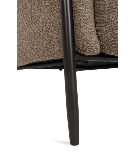 Fotel TEDDY GRAND ciemny brązowy z podnóżkiem