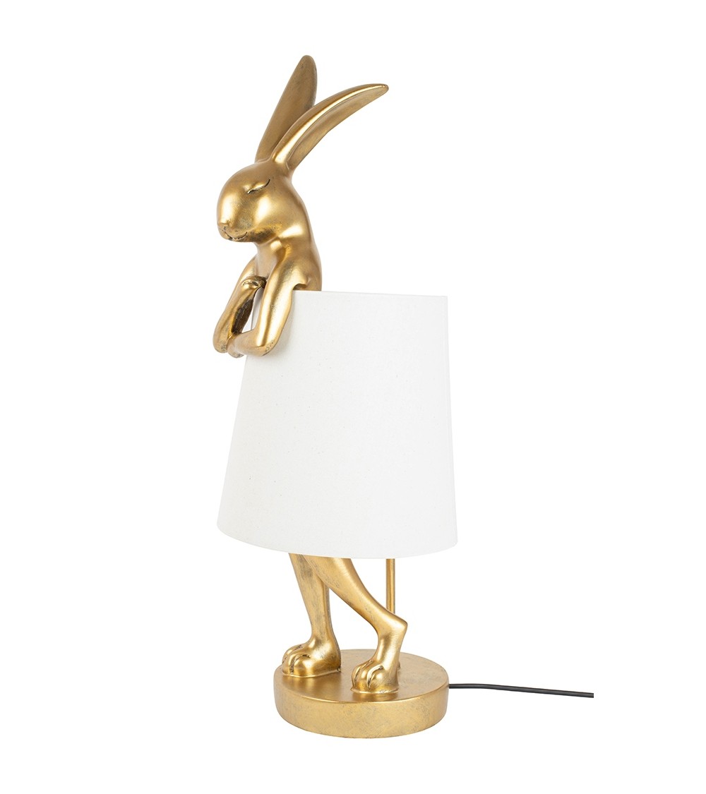 KARE lampa stołowa RABBIT 88 cm biała / złota