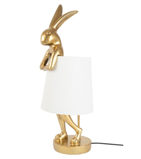 KARE lampa stołowa RABBIT 88 cm biała / złota