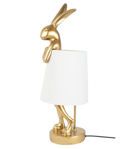 KARE lampa stołowa RABBIT 88 cm biała / złota