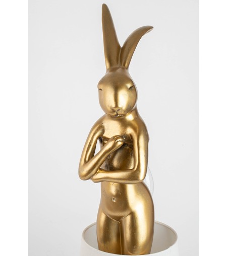 KARE lampa stołowa RABBIT 88 cm biała / złota