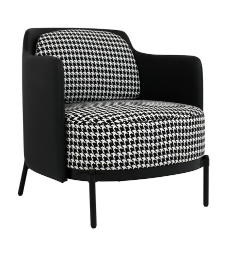 Fotel VENICE BLACK czarny PU / pepitka