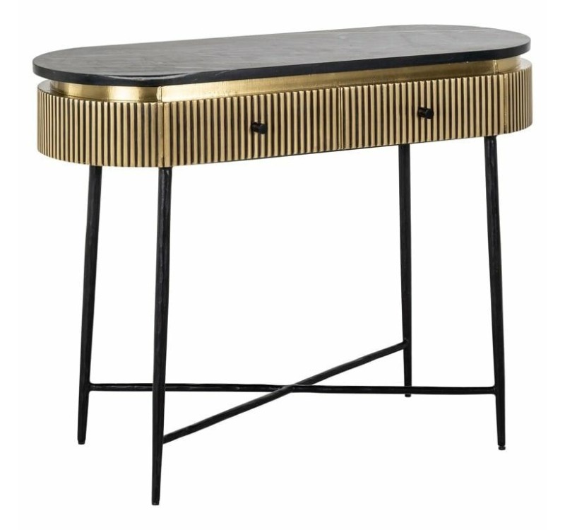 RICHMOND konsola IRONVILLE - marmur, metal, MDF, sklejka brzozowa