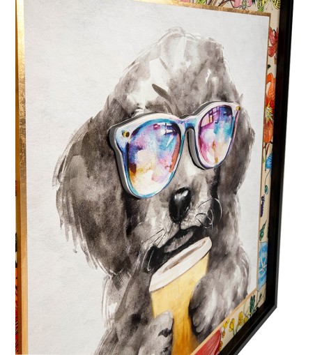 Obraz COFFEE DOG 100x100 cm