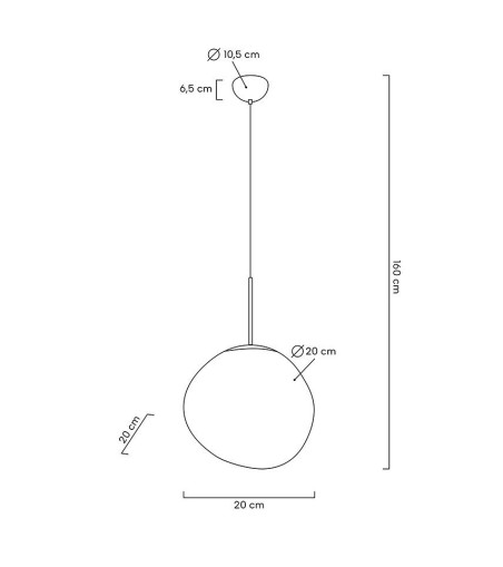 MOOSEE lampa wisząca FUSION 20 miedziana  - akryl