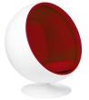 Fotel BALL biało-czerwony - włókno szklane