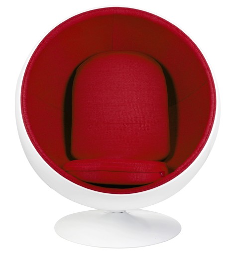 Fotel BALL biało-czerwony - włókno szklane