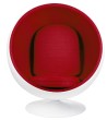Fotel BALL biało-czerwony - włókno szklane