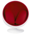 Fotel BALL biało-czerwony - włókno szklane