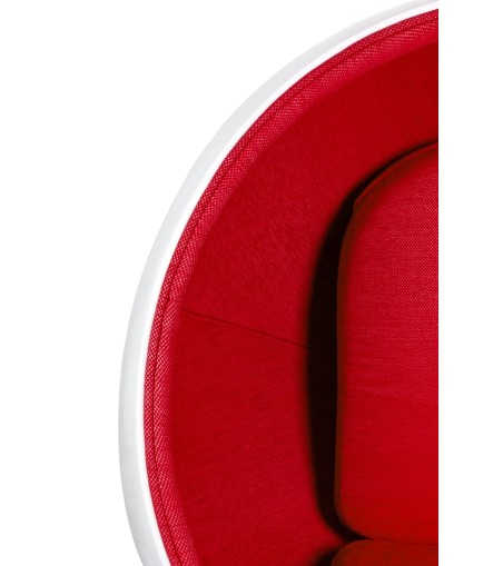 Fotel BALL biało-czerwony - włókno szklane