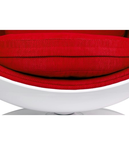 Fotel BALL biało-czerwony - włókno szklane