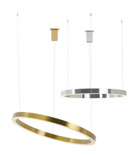 Lampa wisząca RING 80 srebrna - LED, stal polerowana