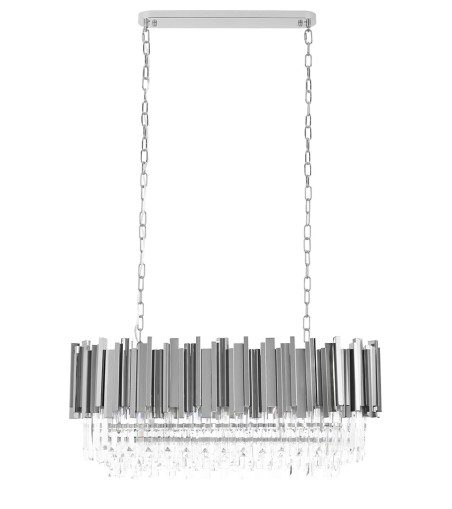 Lampa wisząca IMPERIAL LONG SILVER 90 - stal, kryształ