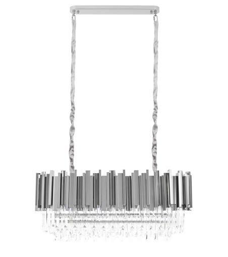 Lampa wisząca IMPERIAL LONG SILVER 90 - stal, kryształ