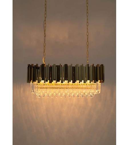 Lampa wisząca IMPERIAL LONG SILVER 90 - stal, kryształ