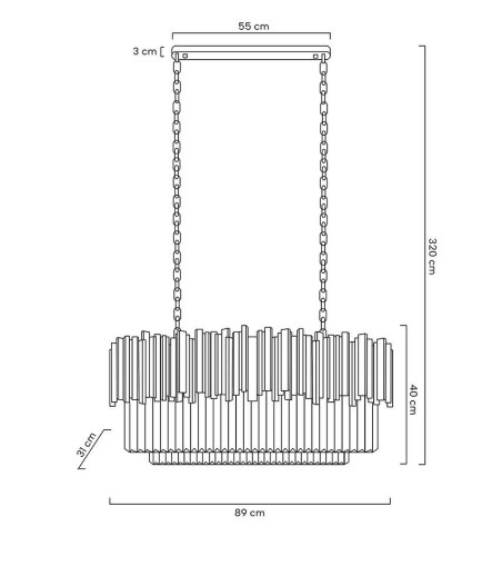 Lampa wisząca IMPERIAL LONG SILVER 90 - stal, kryształ