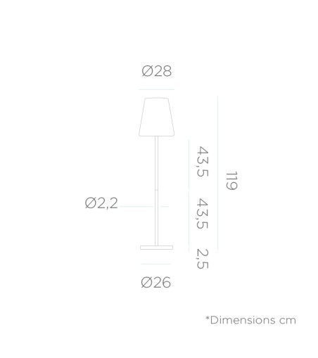 NEW GARDEN lampa podłogowa LOLA SLIM 120 SOLAR & BATTERY anthracite