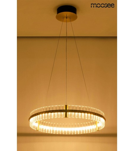 MOOSEE lampa wisząca SATURNUS 70 złota - LED, kryształ, stal szczotkowana
