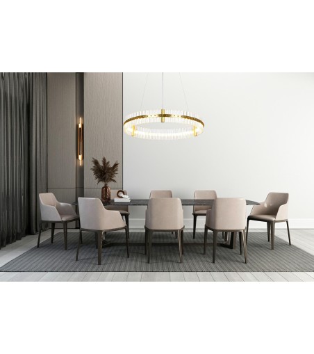 MOOSEE lampa wisząca SATURNUS 70 złota - LED, kryształ, stal szczotkowana