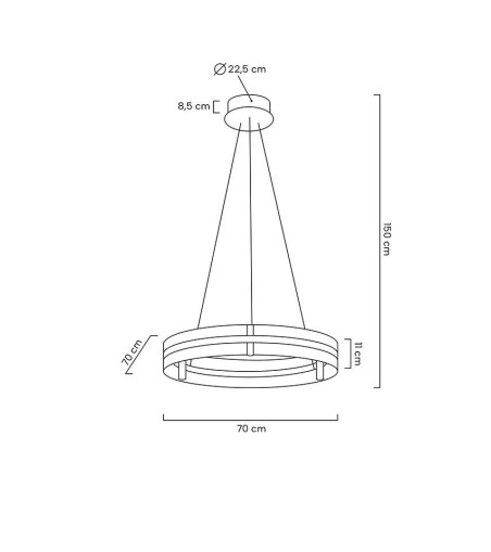 MOOSEE lampa wisząca SATURNUS 70 złota - LED, kryształ, stal szczotkowana