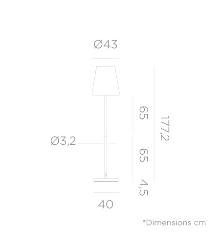 NEW GARDEN lampa podłogowa LOLA SLIM 180 SOLAR & BATTERY rose gold