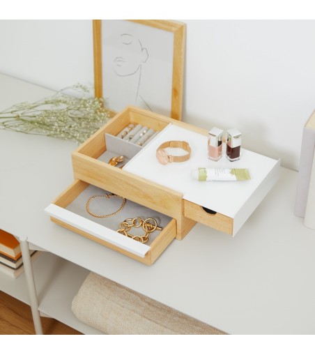 UMBRA pojemnik na biżuterię STOWIT -biały,natural